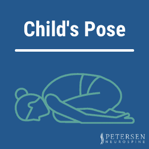 Graphic showing child's pose yoga position